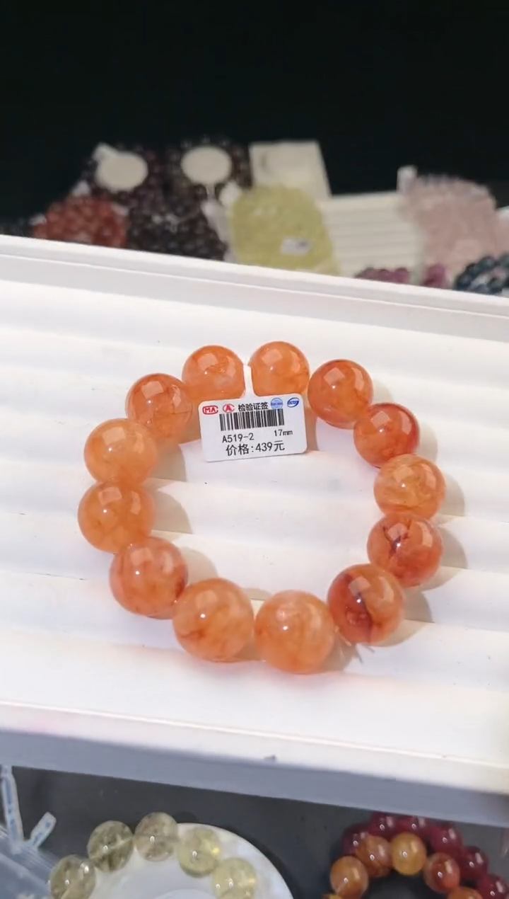 【闪购商品】水晶手链未镶嵌多样性发一红胶花17mm