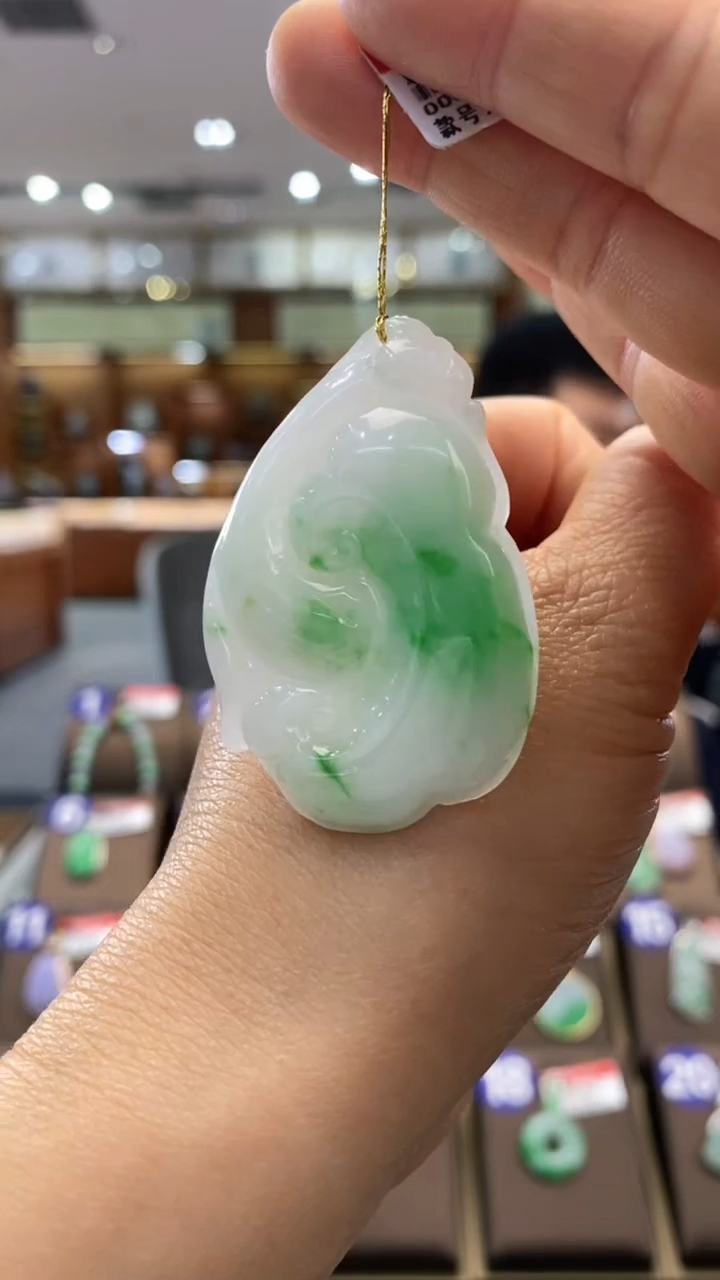 翡翠未镶嵌颈饰如意