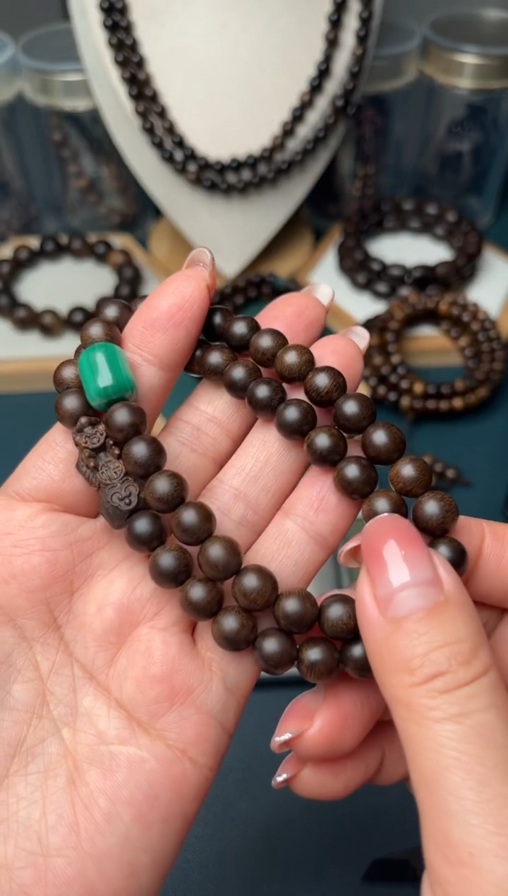 【闪购商品】沉香手串越南芽庄白奇楠双圈白奇楠8mm