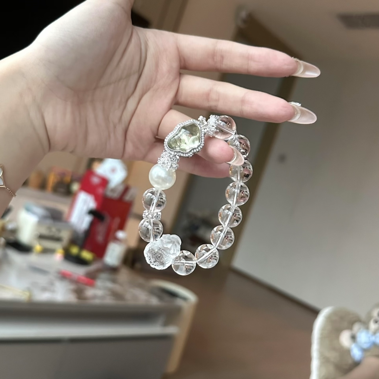 【钱袋狐狸】牙牙家白水晶手串12咪