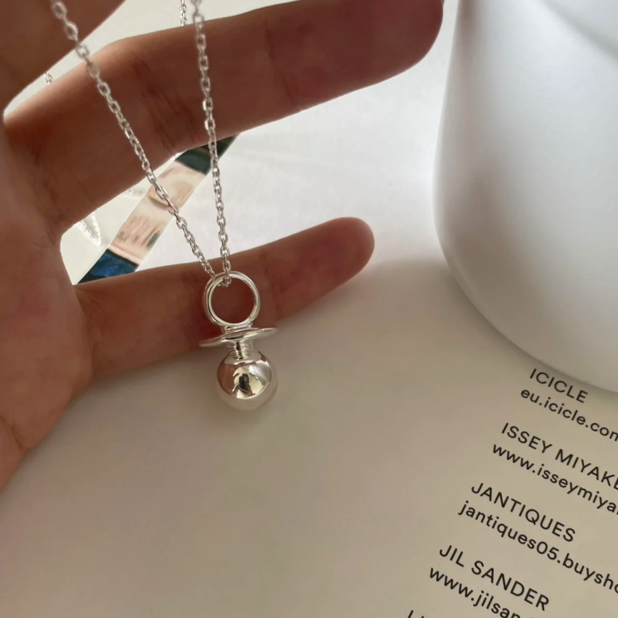 坠链均925银 925纯银 X2315  简韩新款奶嘴项链