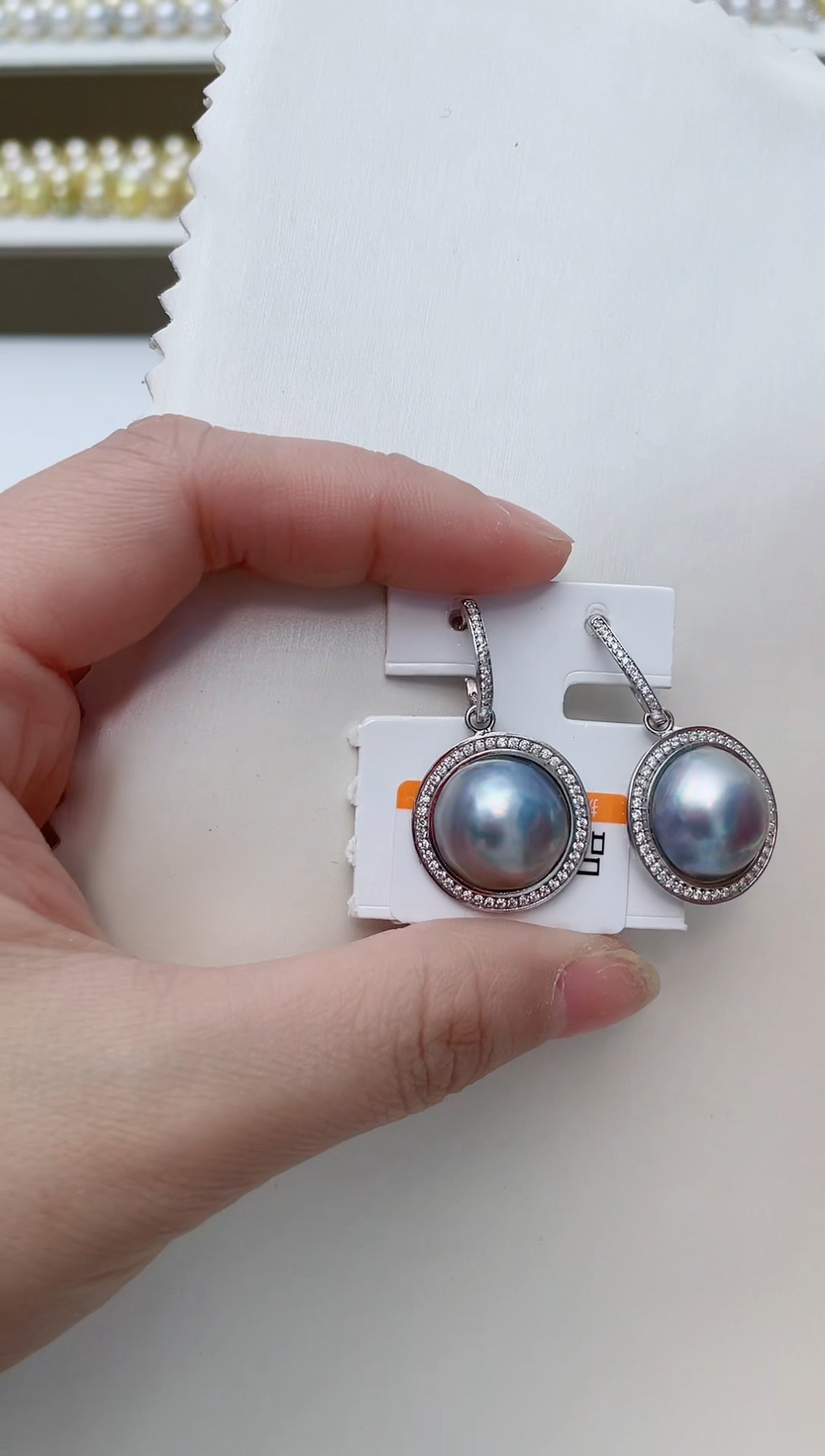 【闪购商品】拼合珍珠（马贝珠）耳饰银S925镶嵌A158