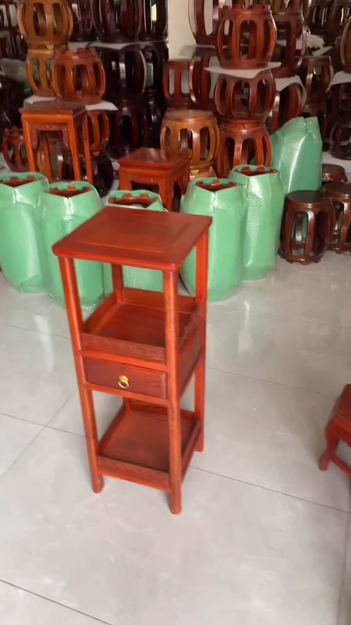 紫檀木类家具95高带抽花架