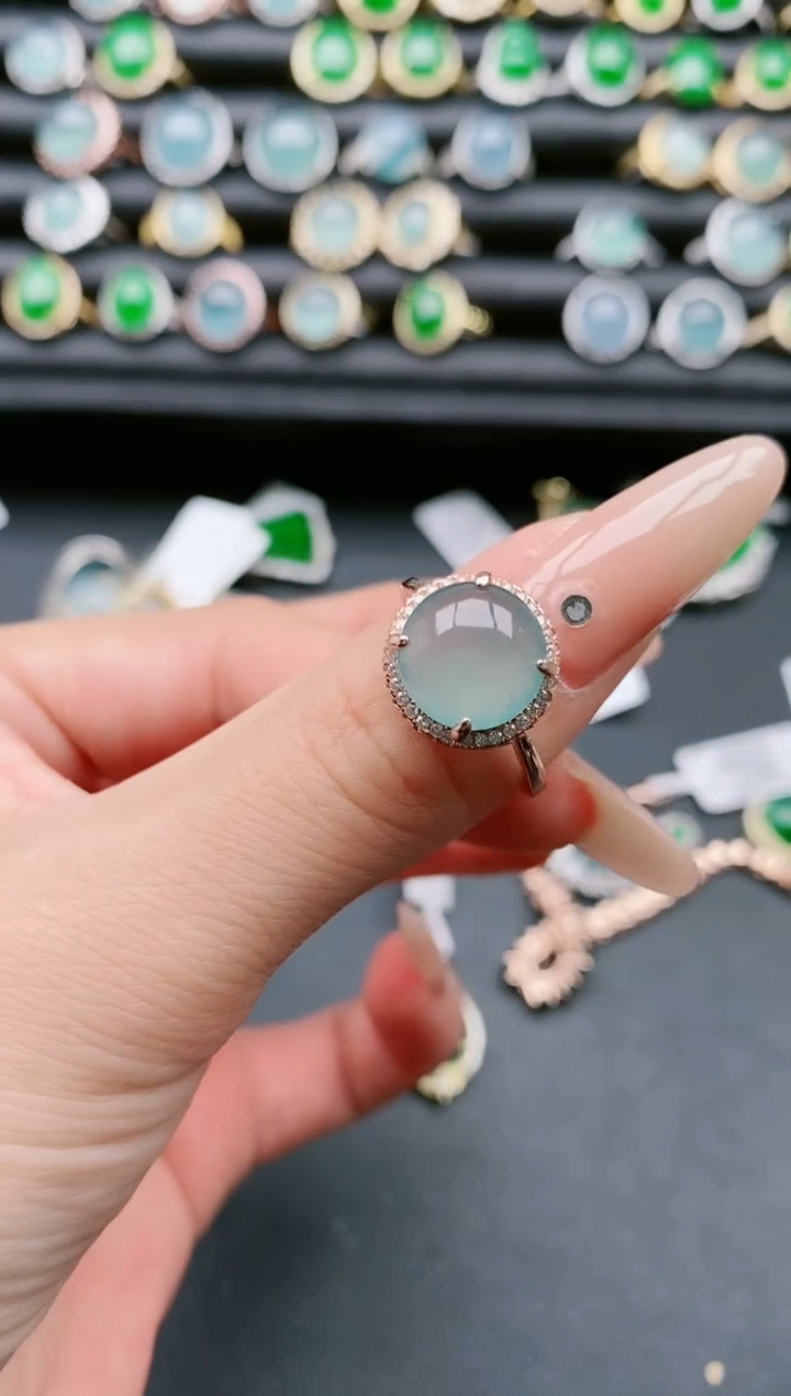 【闪购商品】翡翠戒指银S925镶嵌111111