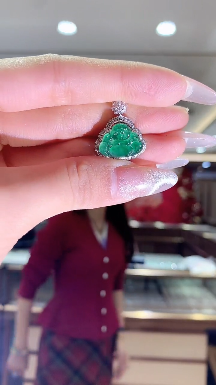 【闪购商品】翡翠吊坠(不含链)18K金镶嵌吊坠