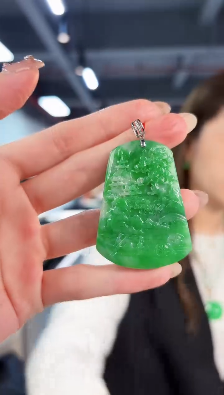 【闪购商品】翡翠颈饰18K金镶嵌缅料A货/支持复检/一件