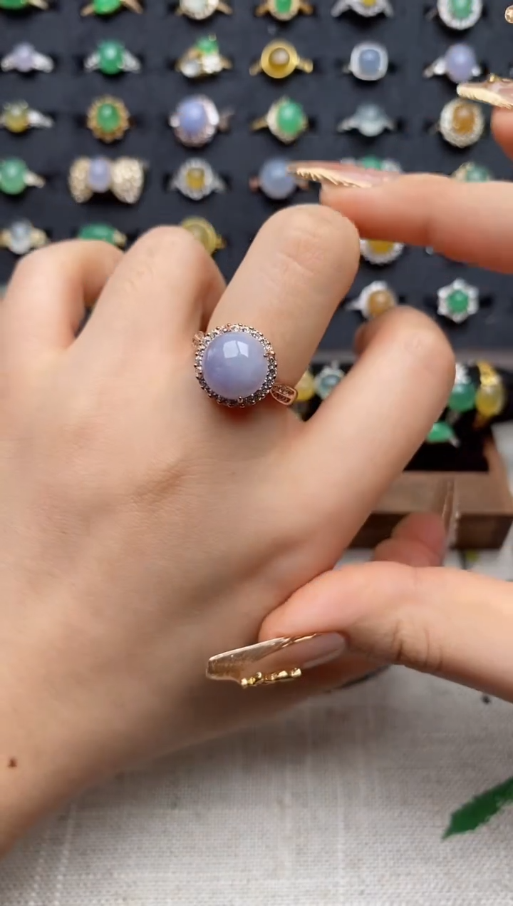 银S925镶嵌戒指翡翠.