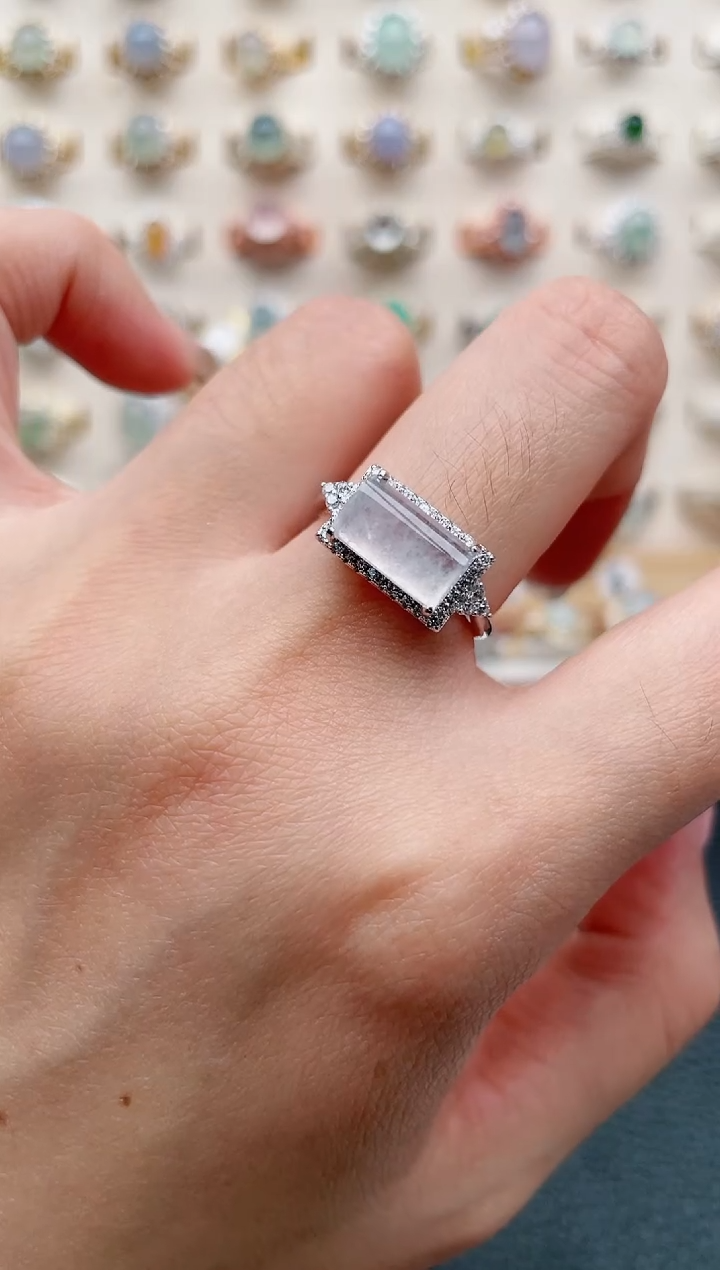 【闪购商品】翡翠戒指银S925镶嵌1111