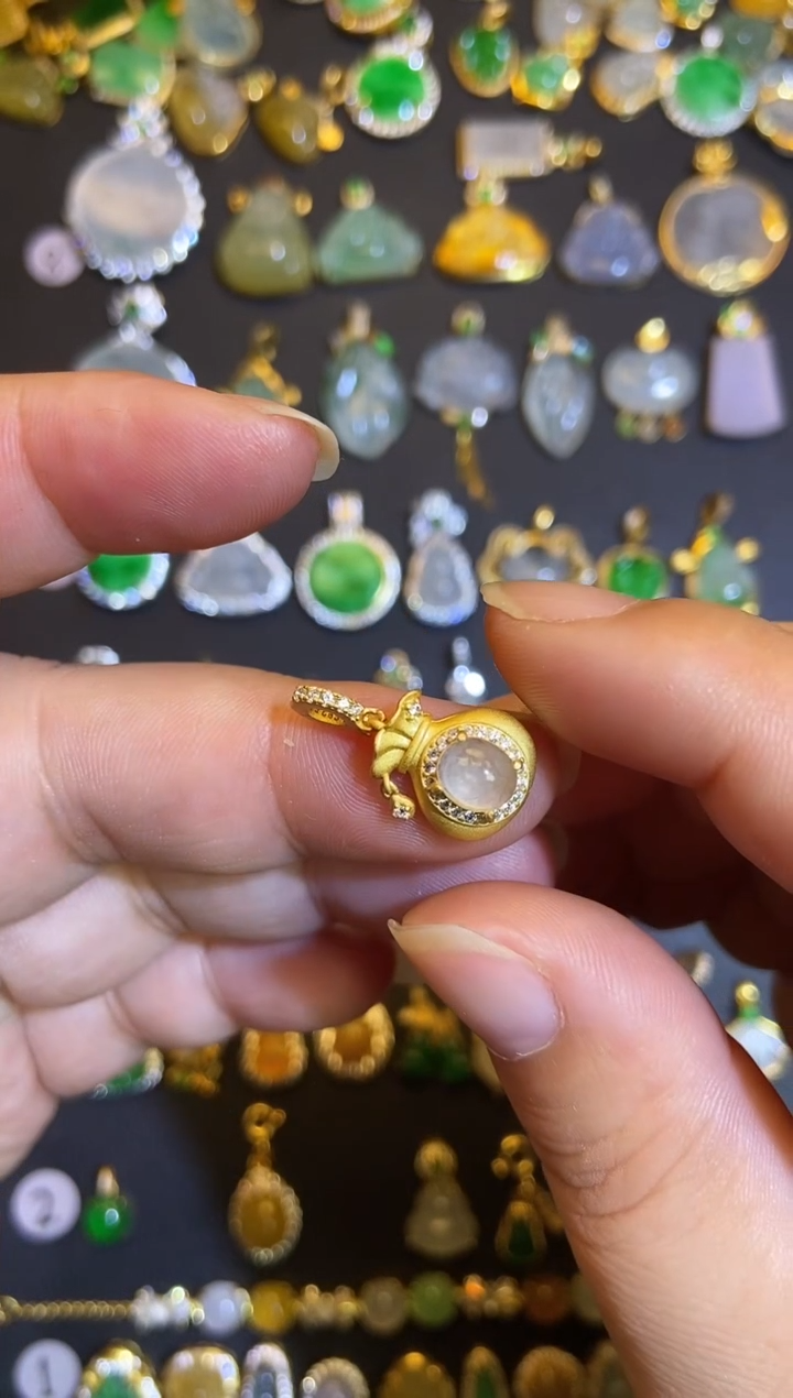 吊坠(不含链)银S925镶嵌翡翠1