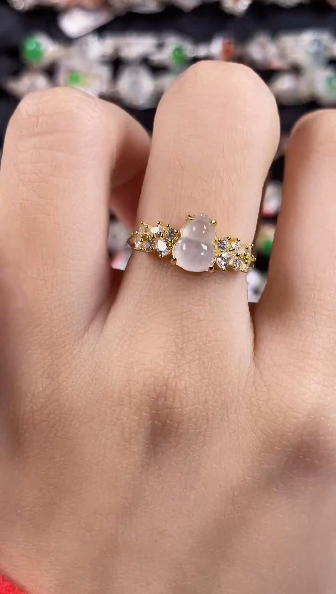 银S925镶嵌戒指翡翠 天然A货翡翠78