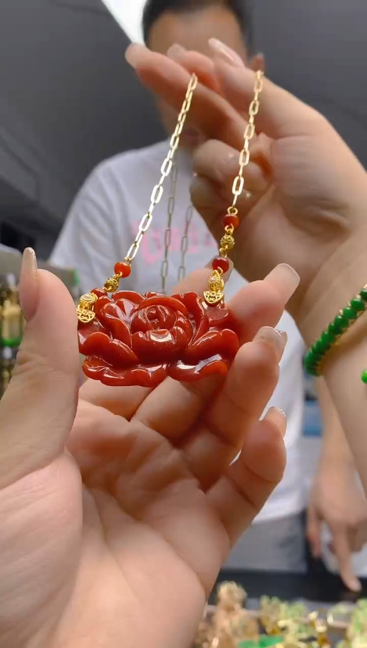 【闪购商品】翡翠耳饰合金56翡翠锁骨链