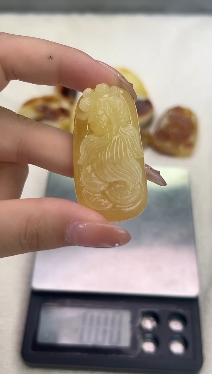 裸石琥珀未镶嵌琥珀蜜蜡吊坠