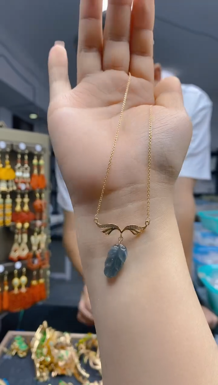 【闪购商品】翡翠耳饰合金323翡翠锁骨链