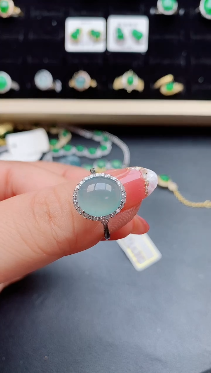 【闪购商品】翡翠戒指银S925镶嵌508050