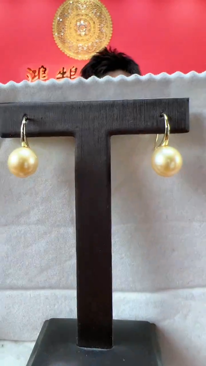 【闪购商品】海水珍珠耳饰未镶嵌高跟鞋南洋金珠耳钩