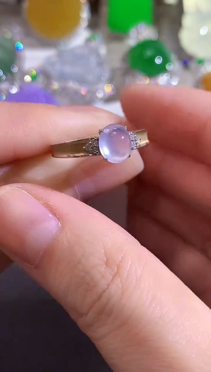 18K金镶嵌戒指翡翠D5 买断