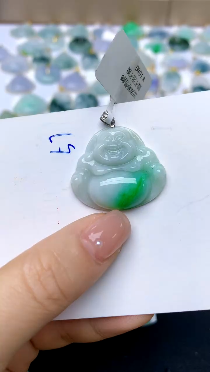 【闪购商品】翡翠颈饰18K金镶嵌57天然A货翡翠