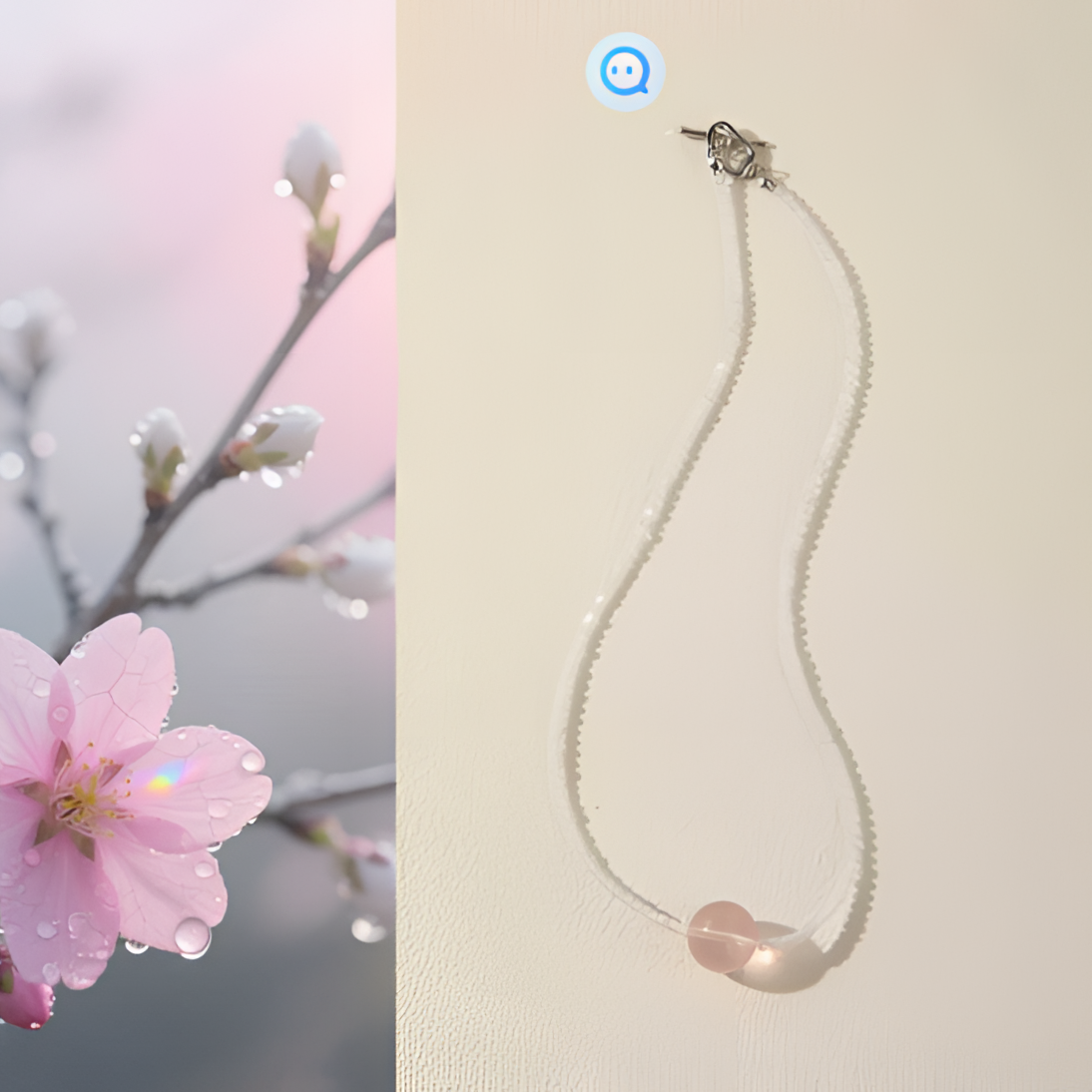 切面白锆石粉晶转运珠项链(钢+铜)多样性发一
