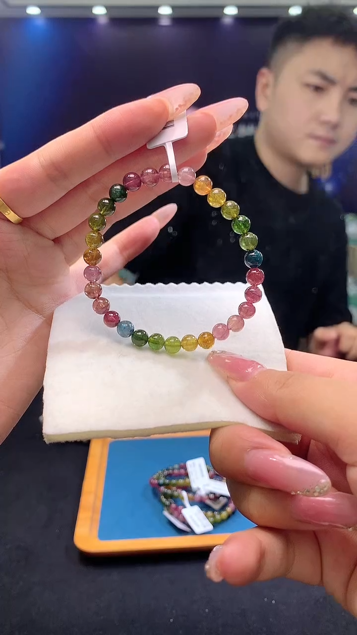 手链未镶嵌碧玺S级彩虹碧玺单圈5x（多样性发一）