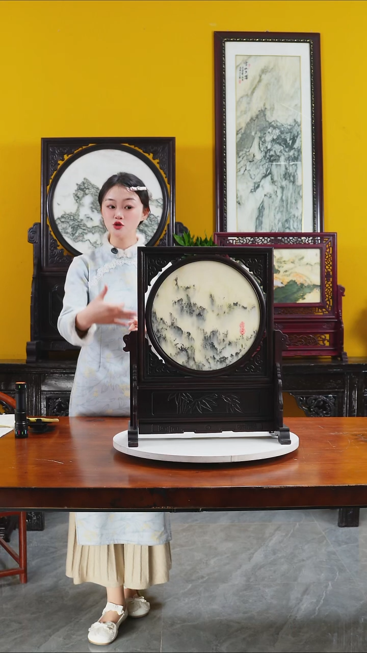 石材天然大理石画摆件