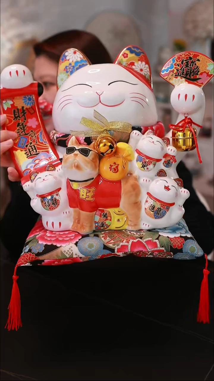 【闪购商品】··14寸财运亨通招财猫E766