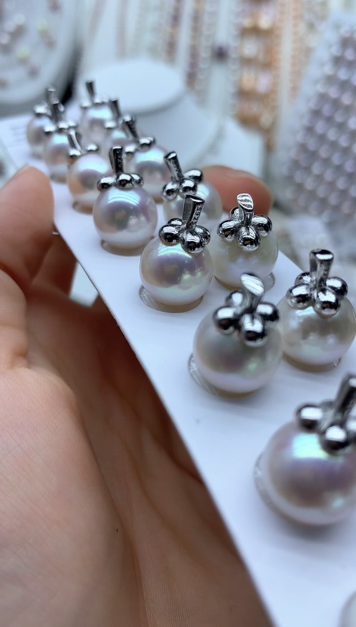 淡水珍珠银S925镶嵌吊坠(不含链)多样性发其一