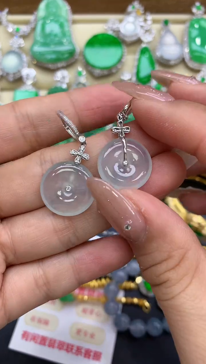 18K金镶嵌翡翠耳饰228-中国好珍宝