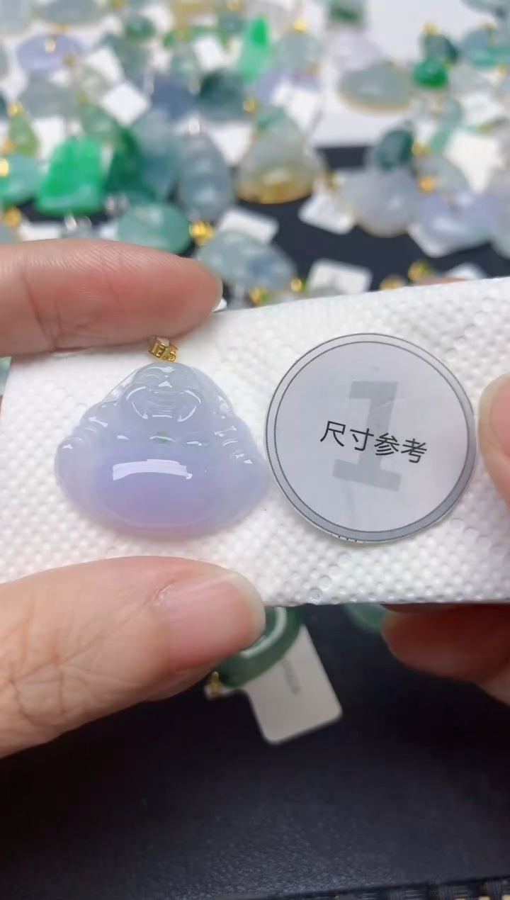 颈饰18K金镶嵌翡翠天然缅甸A货翡翠