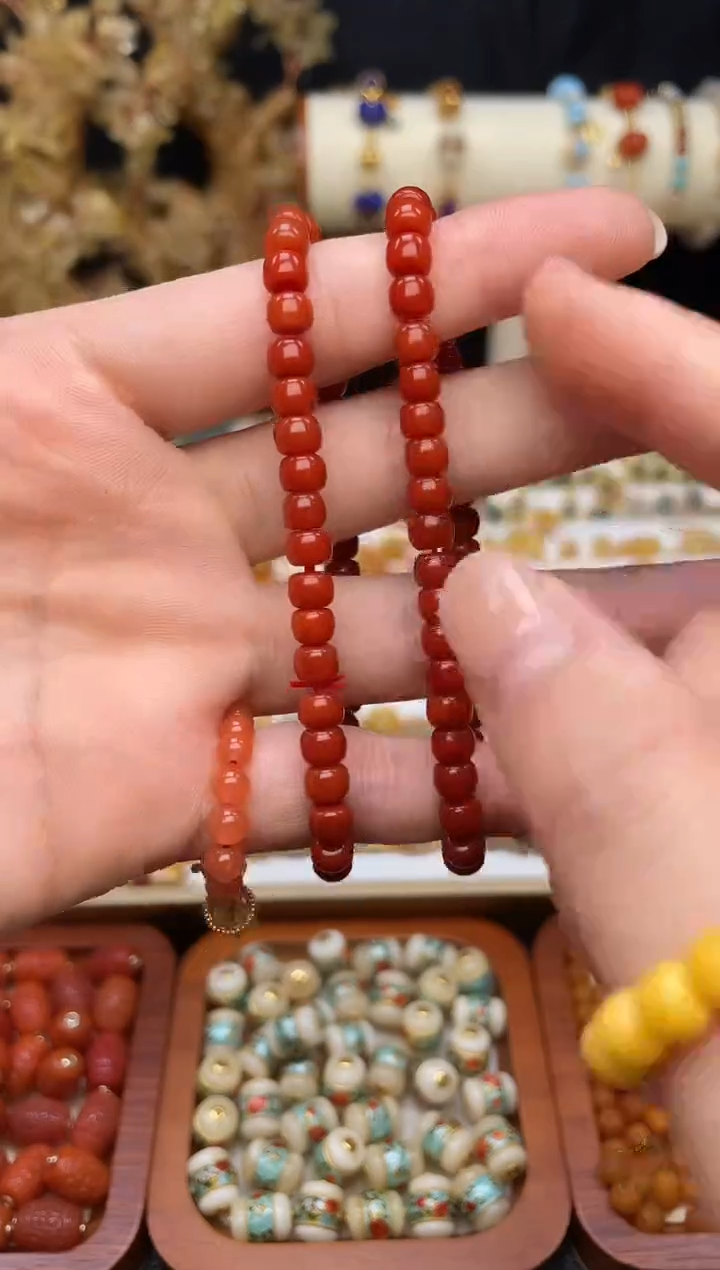 南红玛瑙算盘珠未镶嵌南红算盘珠手串单圈5mm