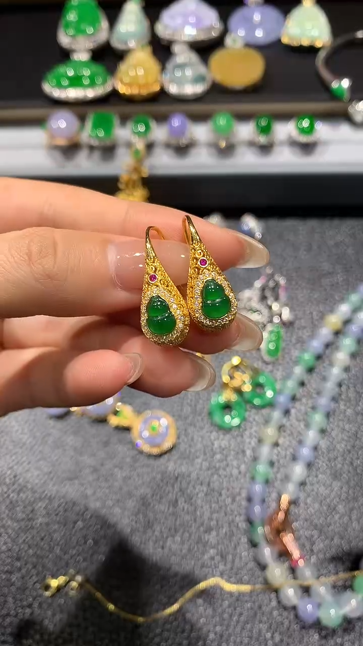 【闪购商品】翡翠耳饰银S925镶嵌5多人多样性随机发货1件