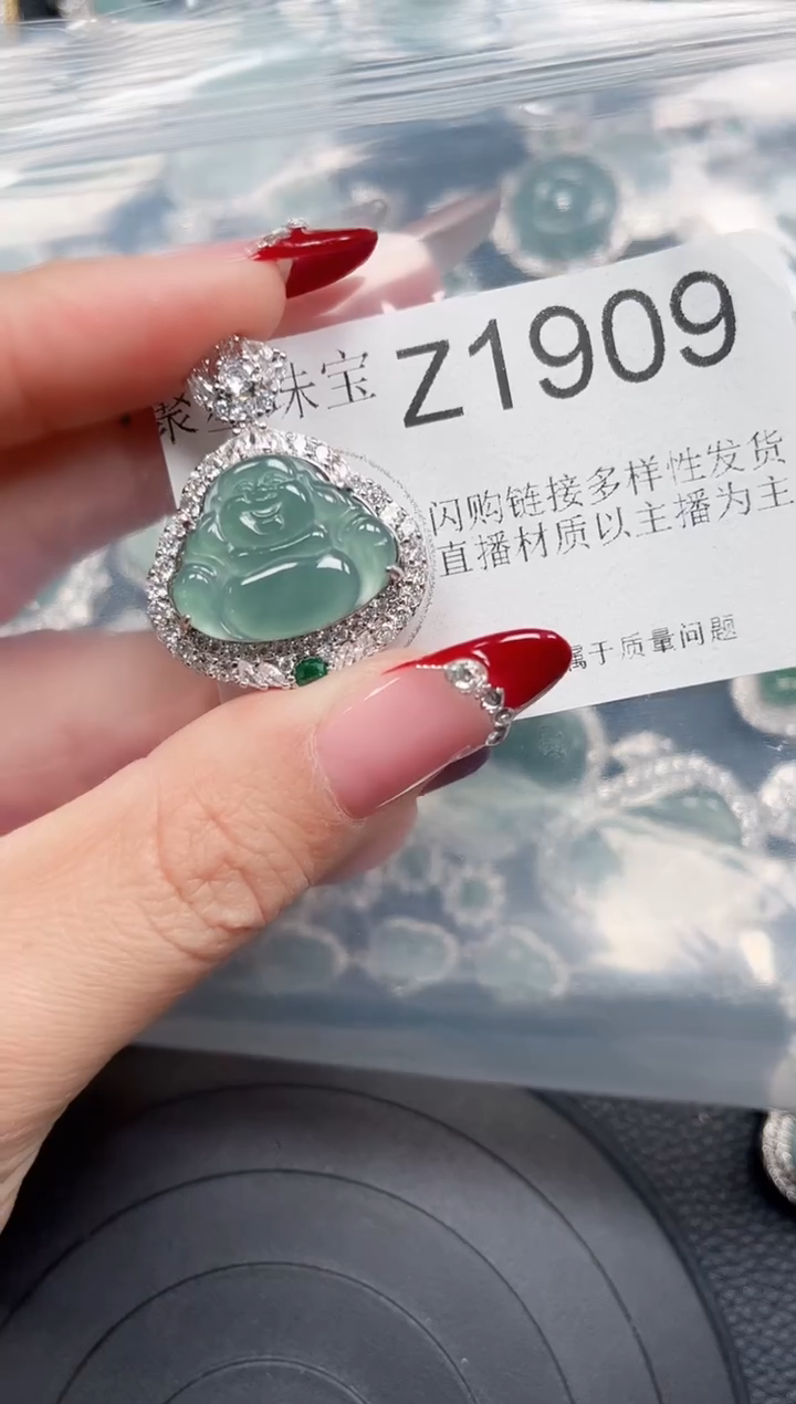 【闪购商品】翡翠颈饰未镶嵌赠皮绳1909