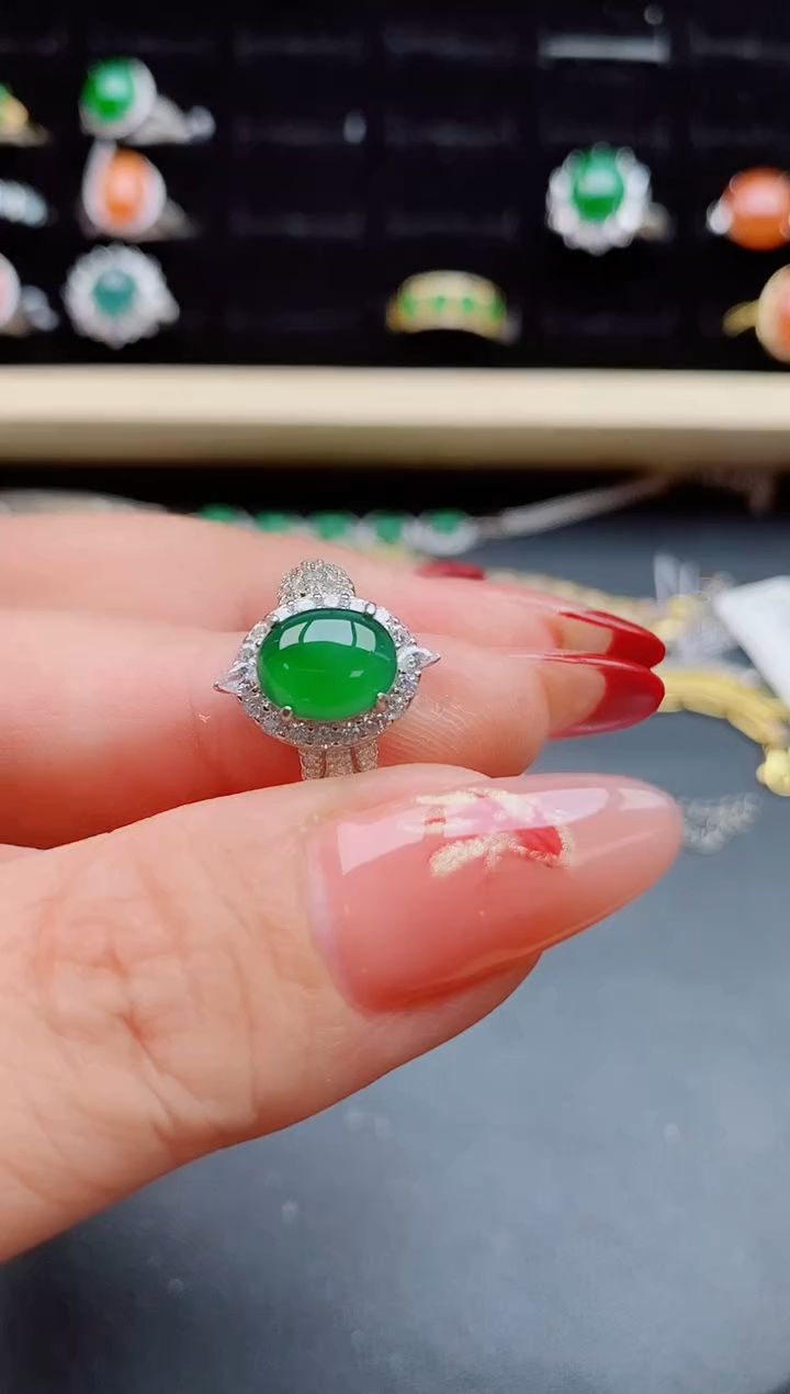 【闪购商品】翡翠戒指银S925镶嵌321321