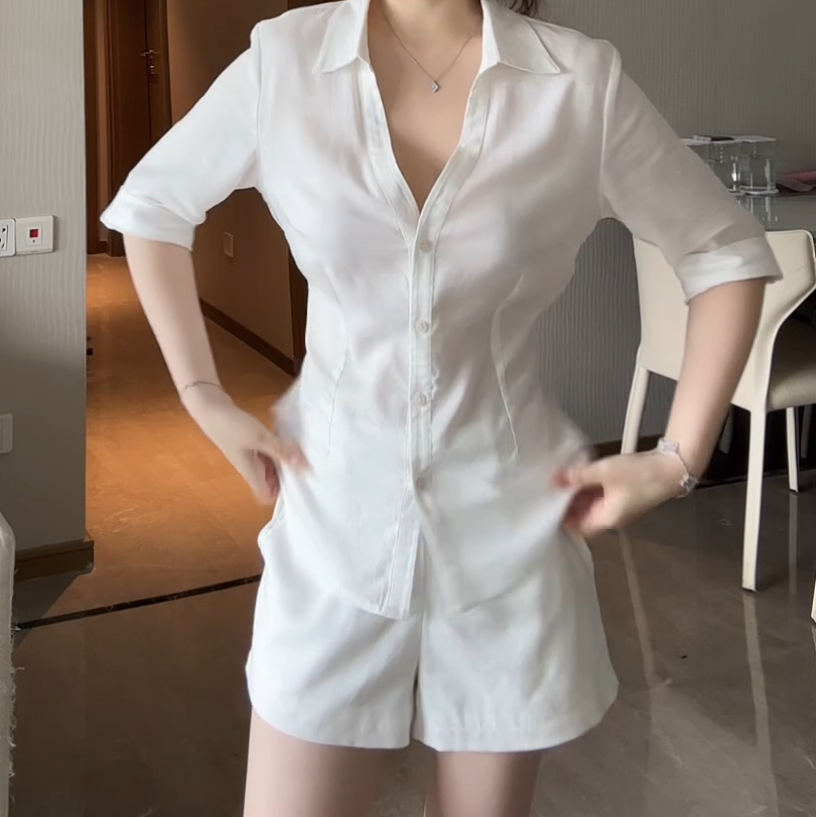 夏季新款小众复古洋气通勤百搭衬衫女C5664