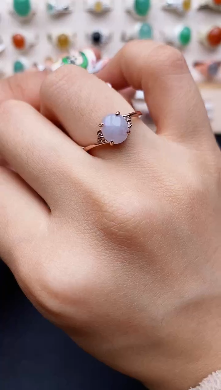 【闪购商品】翡翠戒指银S925镶嵌缅甸翡翠