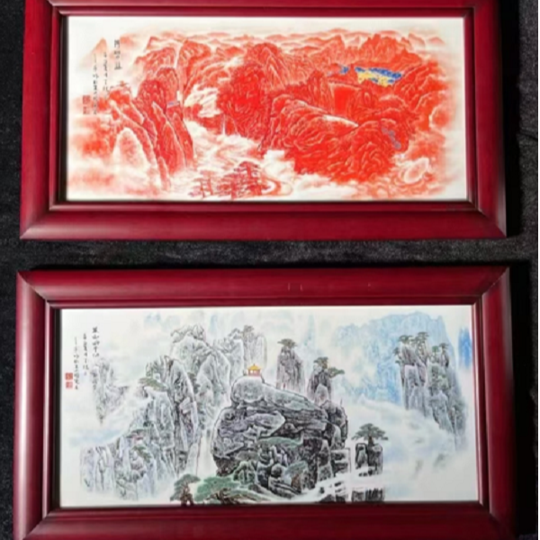 瓷板画中式客厅装饰