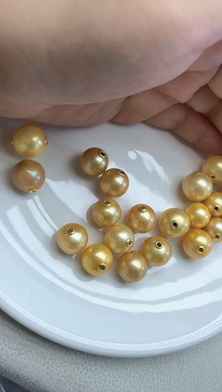 未镶嵌淡水珍珠吊坠12-13金珠路路通