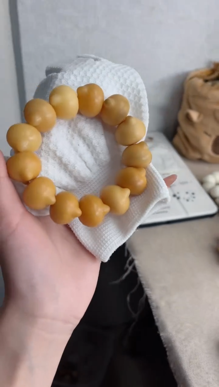 【闪购商品】菩提根/象牙果手串干磨猫猫头21mm瑕疵不补W21