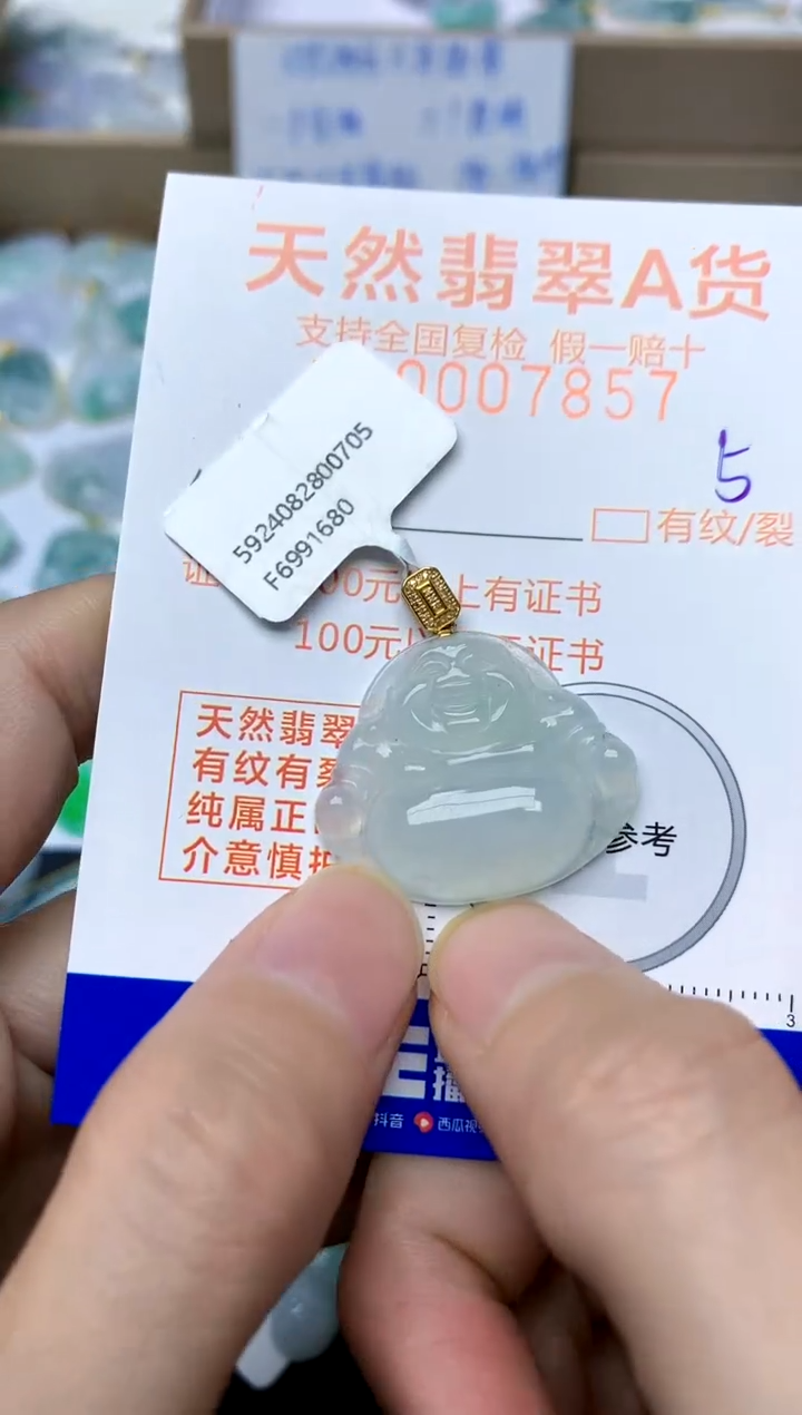 【闪购商品】翡翠颈饰18K金镶嵌5天然A货翡翠