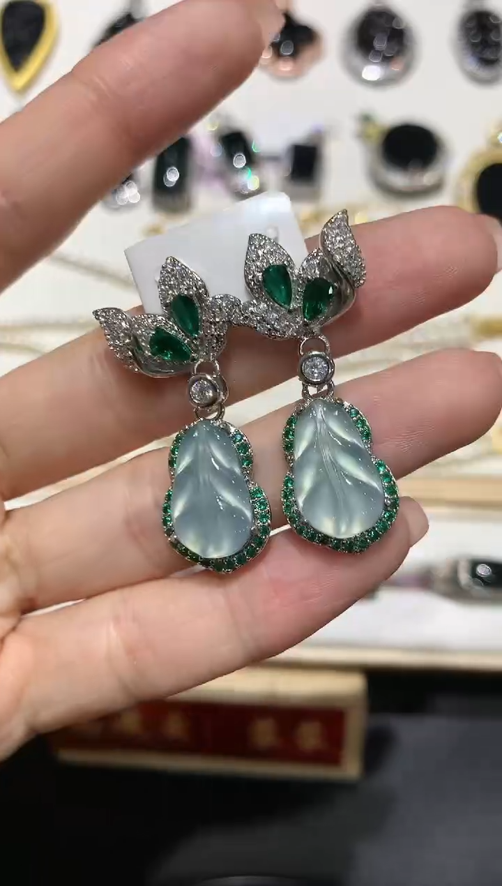 【闪购商品】翡翠耳饰未镶嵌2多人多样性随机发货1件