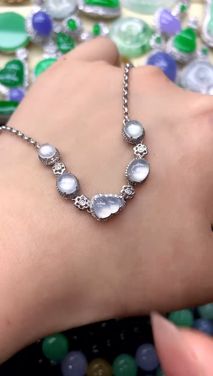 18K金镶嵌手链翡翠298-中国好珍宝