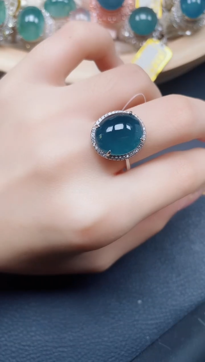 【闪购商品】翡翠戒指银S925镶嵌翡翠