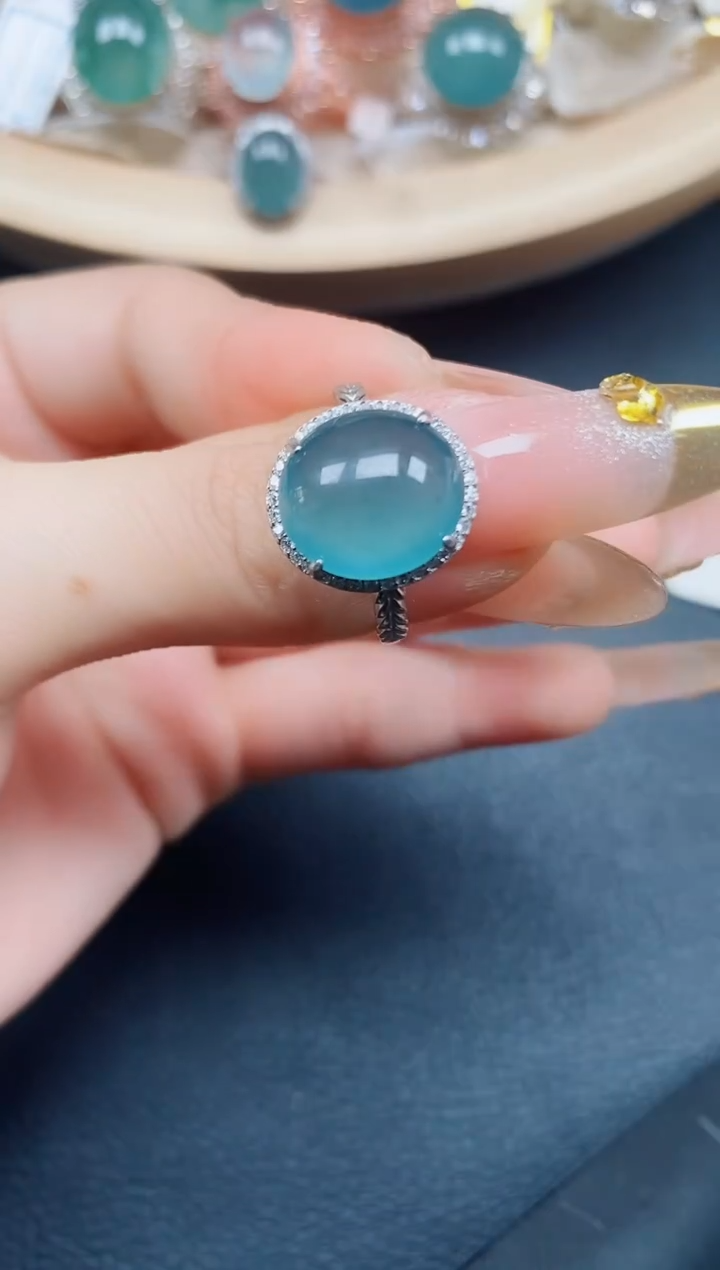 【闪购商品】翡翠戒指银S925镶嵌翡翠