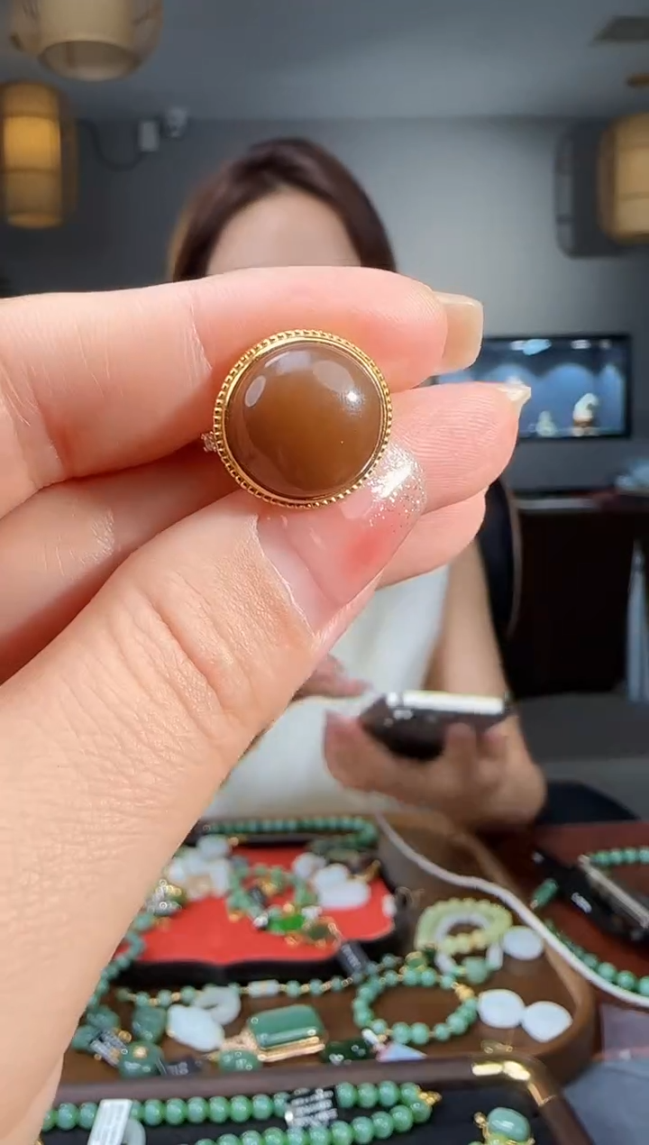 和田玉戒指银S925镶嵌1