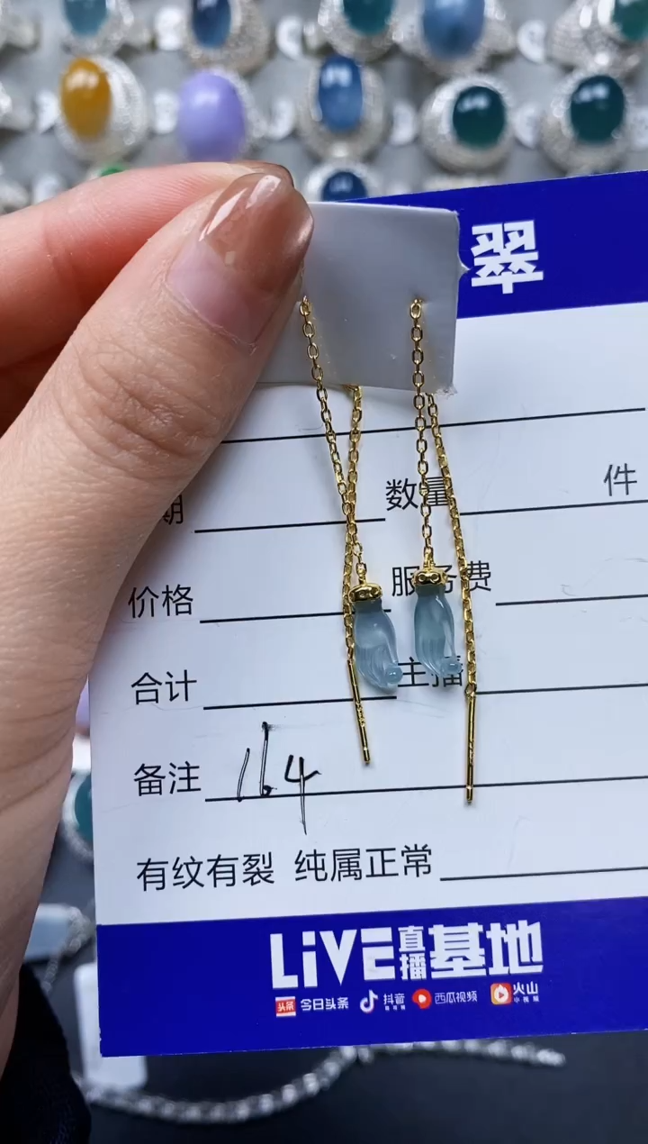 【闪购商品】翡翠耳饰银S925镶嵌0164