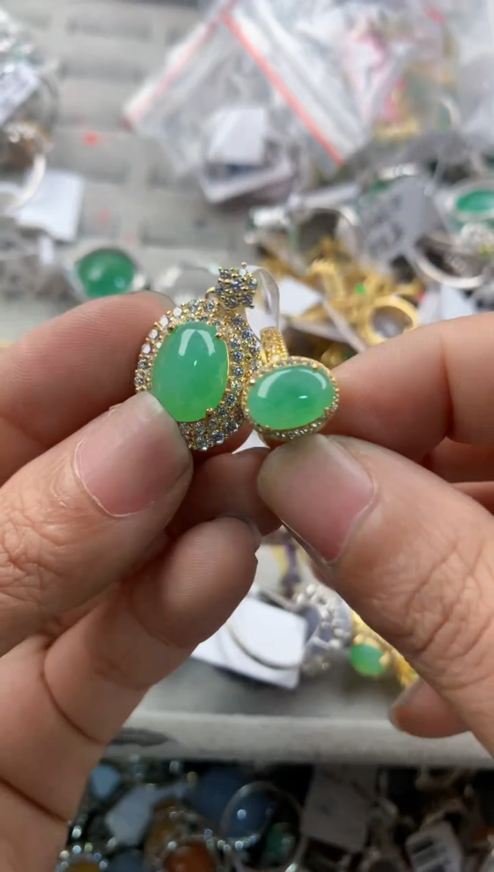 银S925镶嵌戒指翡翠11-11---4