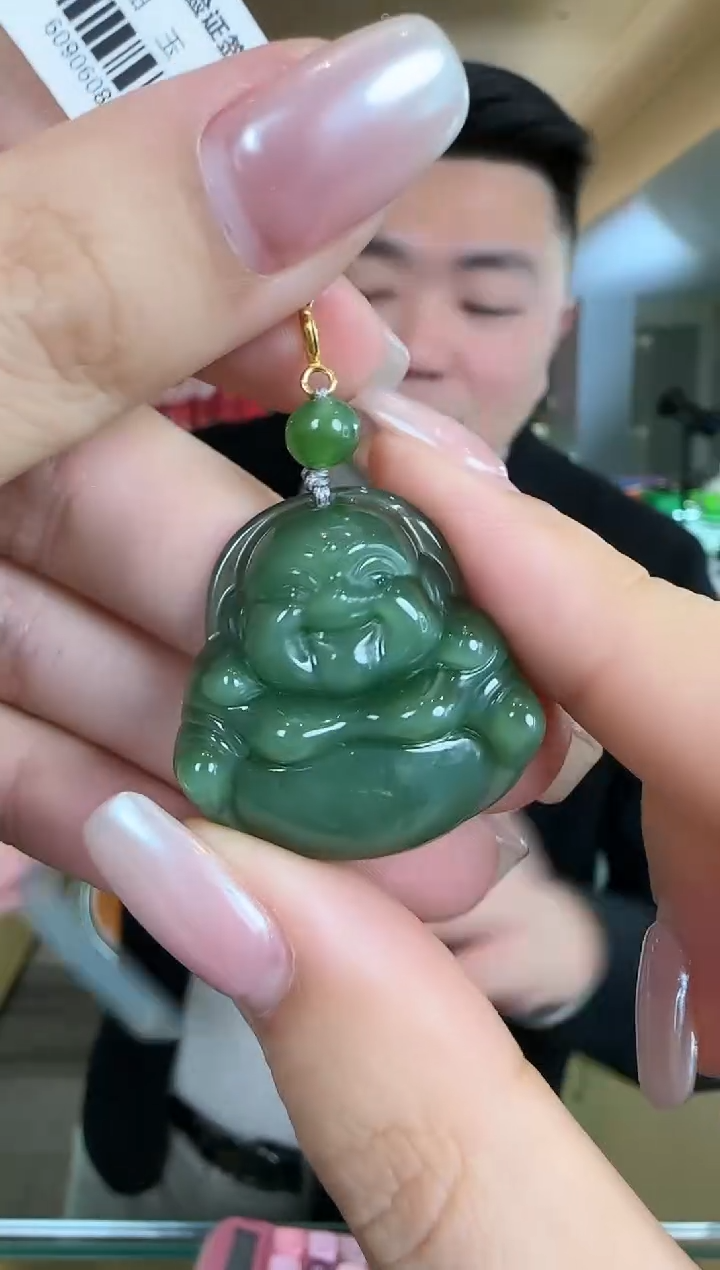 【闪购商品】和田玉吊坠18K金镶嵌0124-002