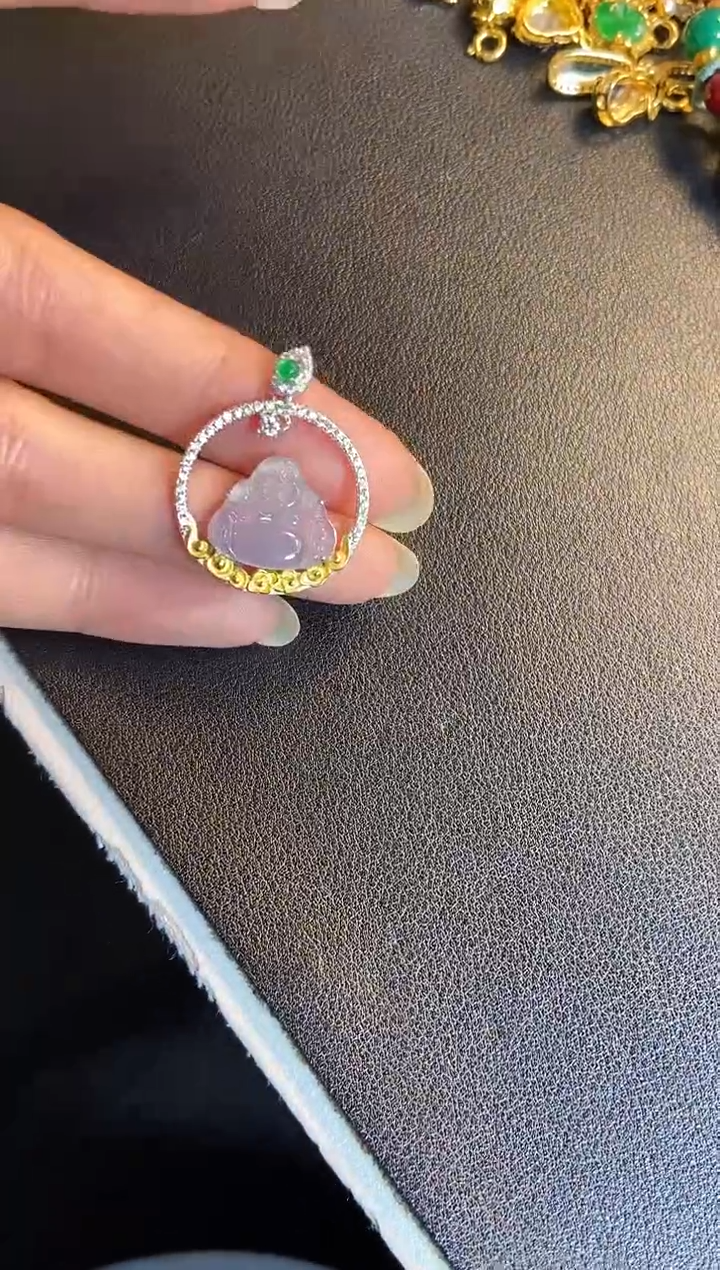 吊坠(不含链)银S925镶嵌翡翠1