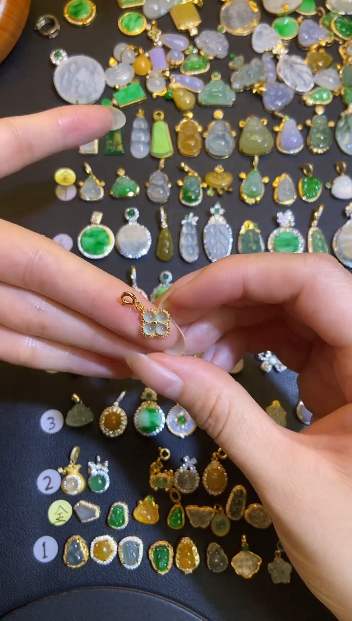 吊坠(不含链)银S925镶嵌翡翠1