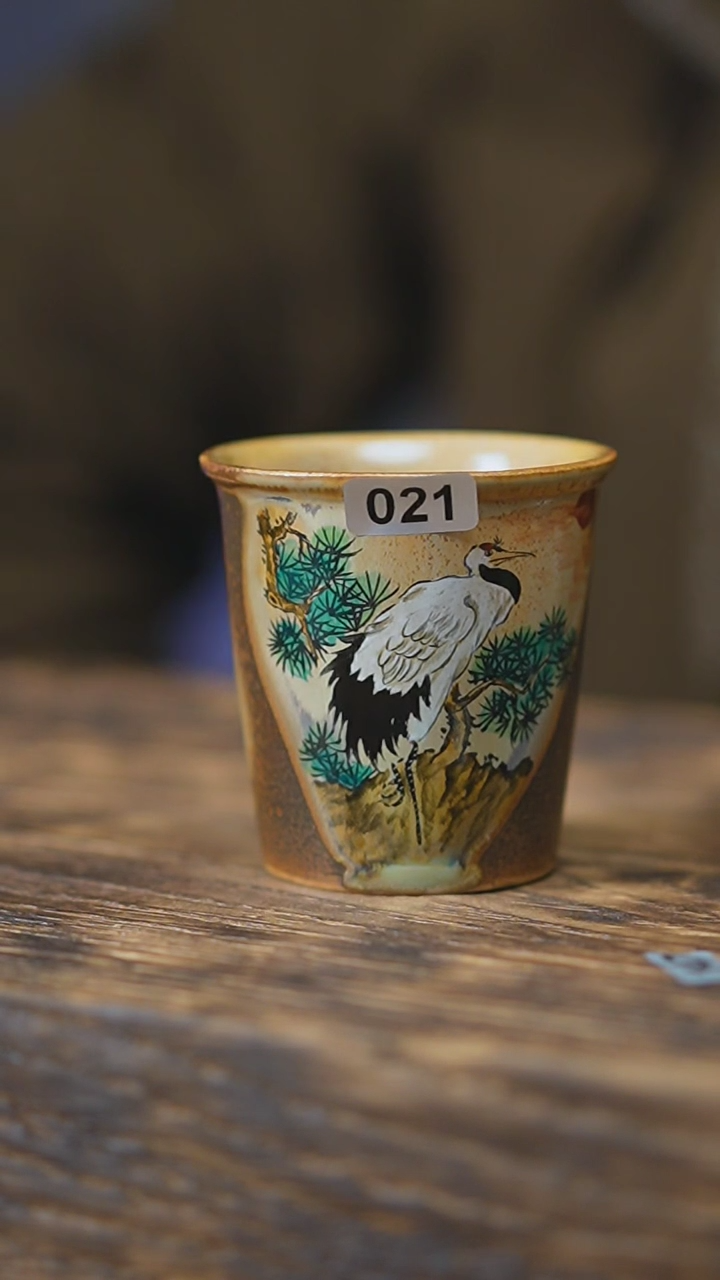 【闪购商品】021手绘系列仙鹤单杯