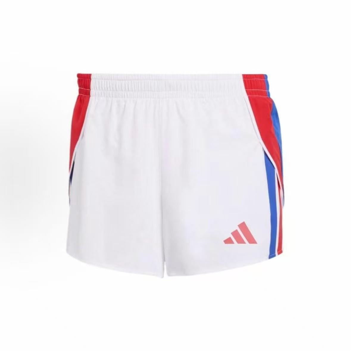 adidas Adizero Retro 侧条纹吸汗排汗修身运动短裤白色JD7311